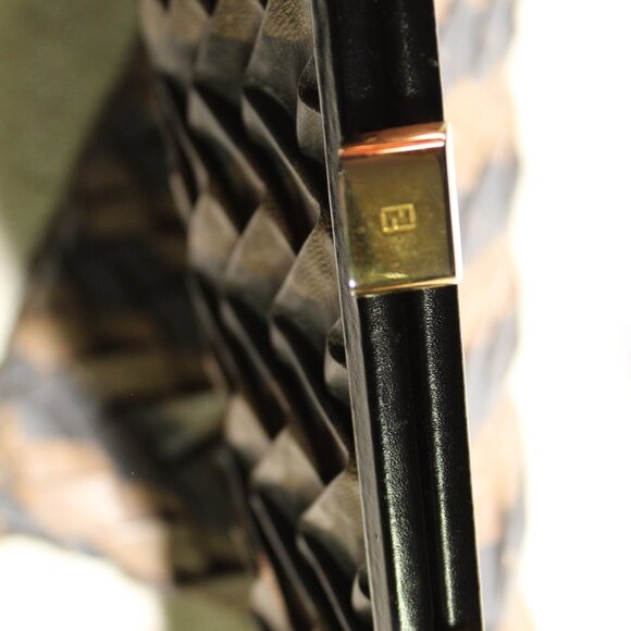 Fendi Origami Purse Leather Black Brown Handbag Authentic VERY Rare EUC! - Picture 8 of 16